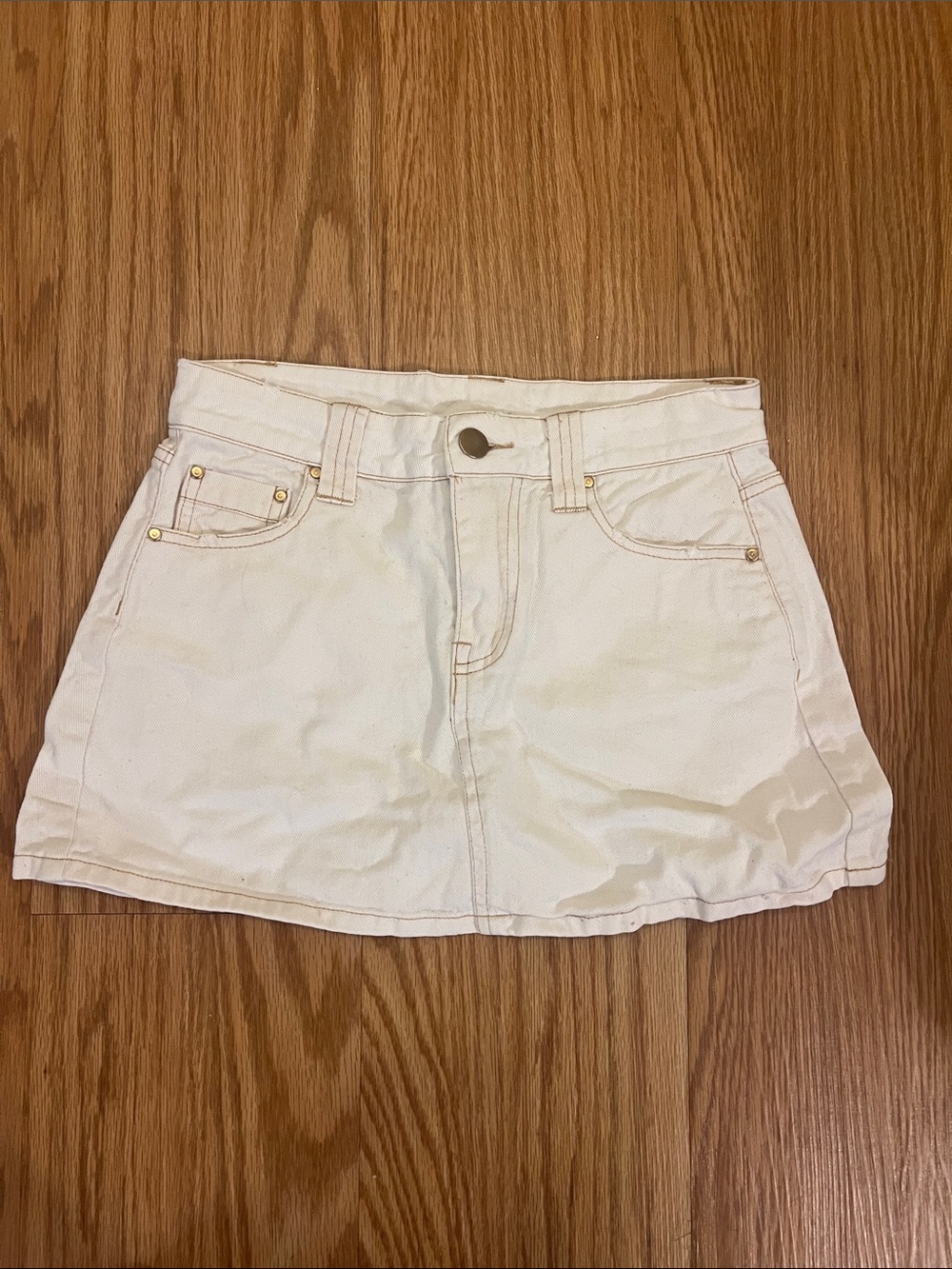 Altard State White Denim Mini Skirt with Front Pockets XS